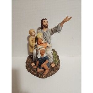 Homco Jesus w/ Children "Come Unto Me" #8846 1989 Masterpiece Porcelain Figurine